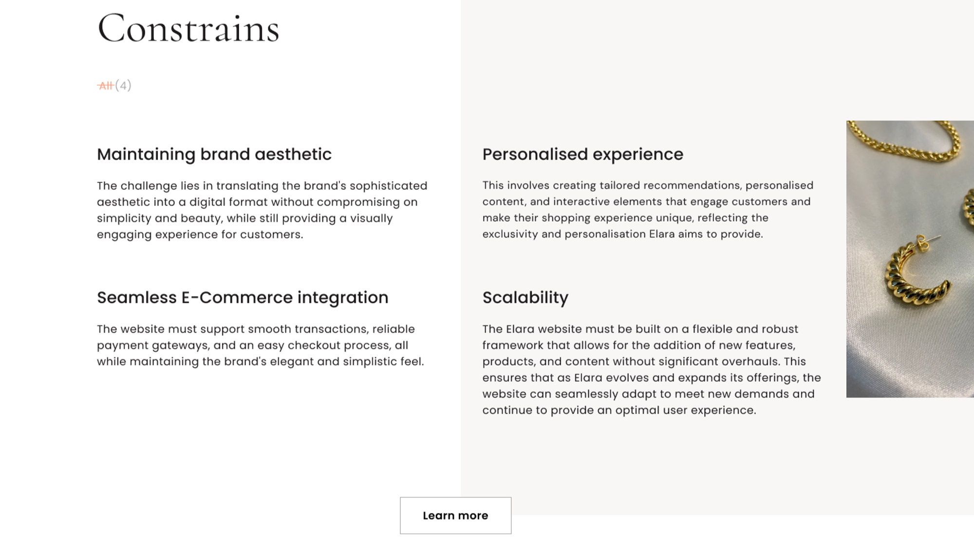 Elara jewellery website case study visual 3